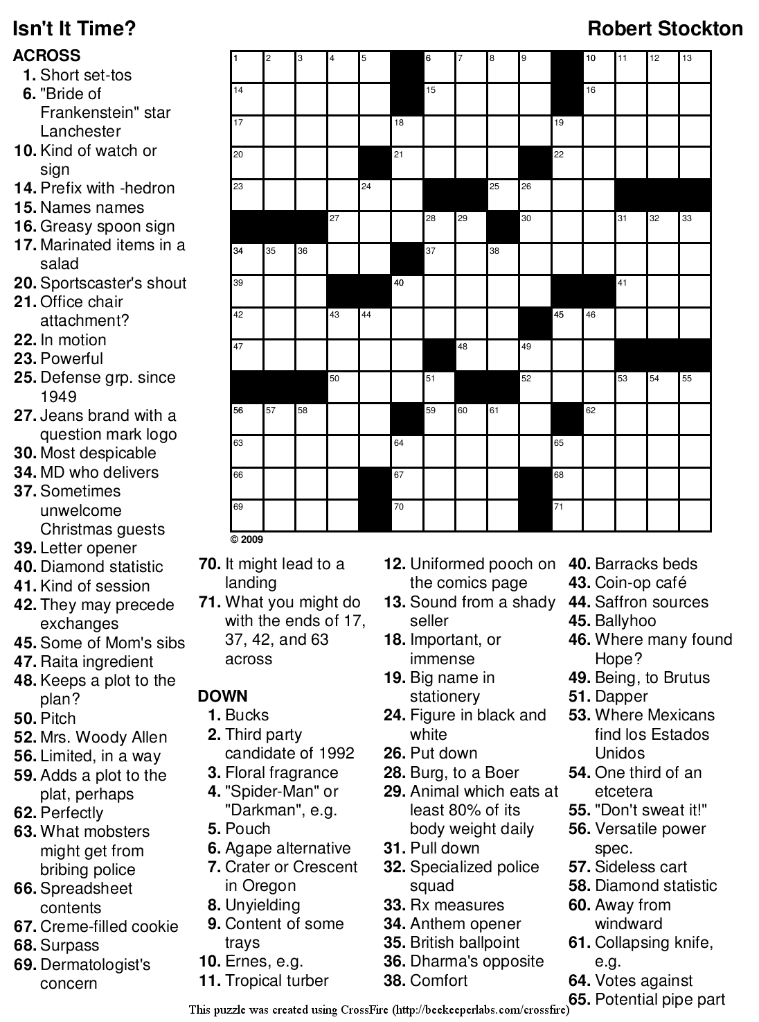 Crossword Puzzles Free Printable With Answers Printable Crossword 