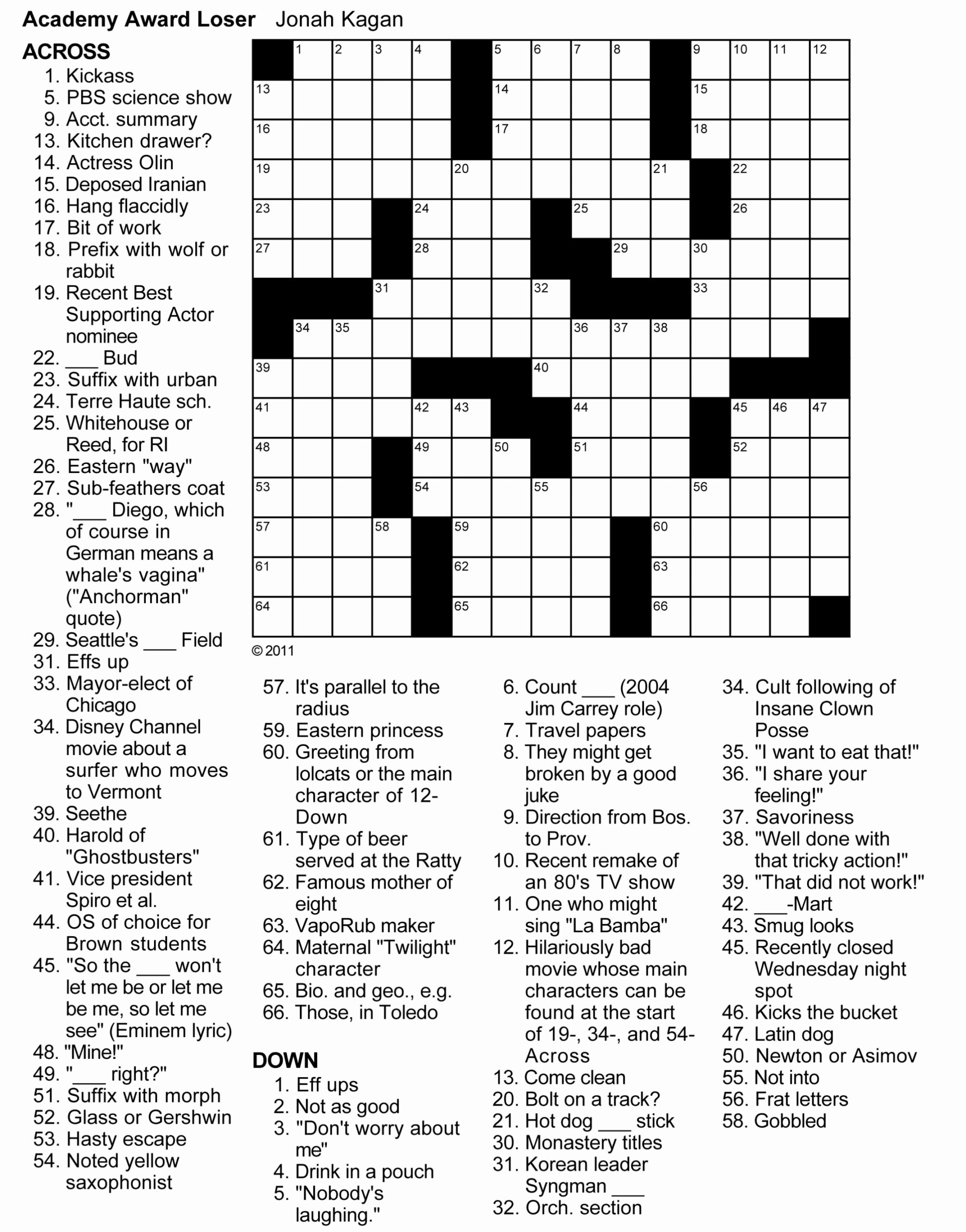 Easy Printable Crossword Puzzles For Adults Printable Crossword Puzzles