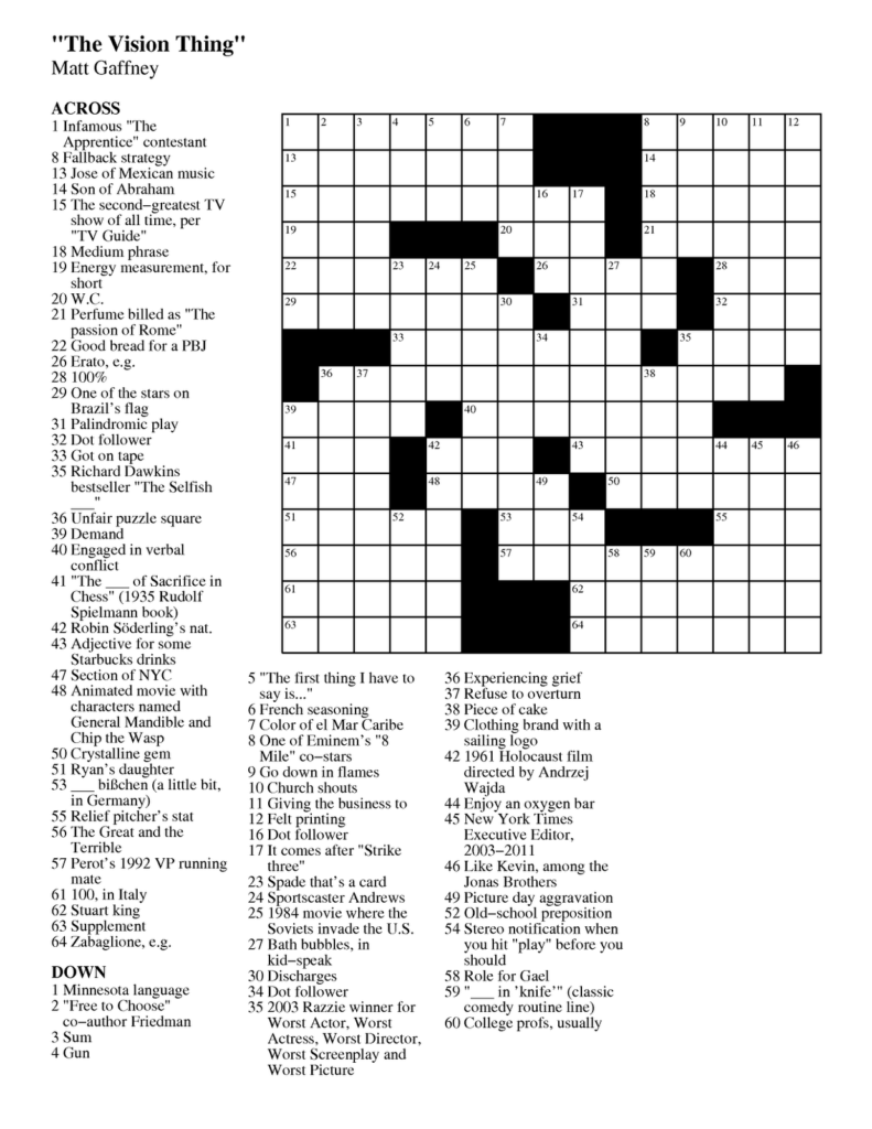 Free Daily Crosswords To Print Printable Crossword Puzzles Online