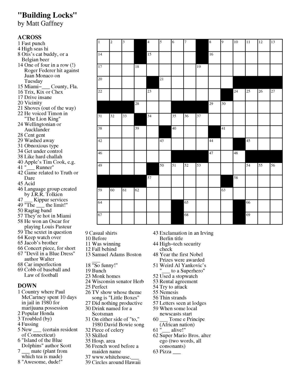 Free Daily Online Printable Crossword Puzzles Free Printable