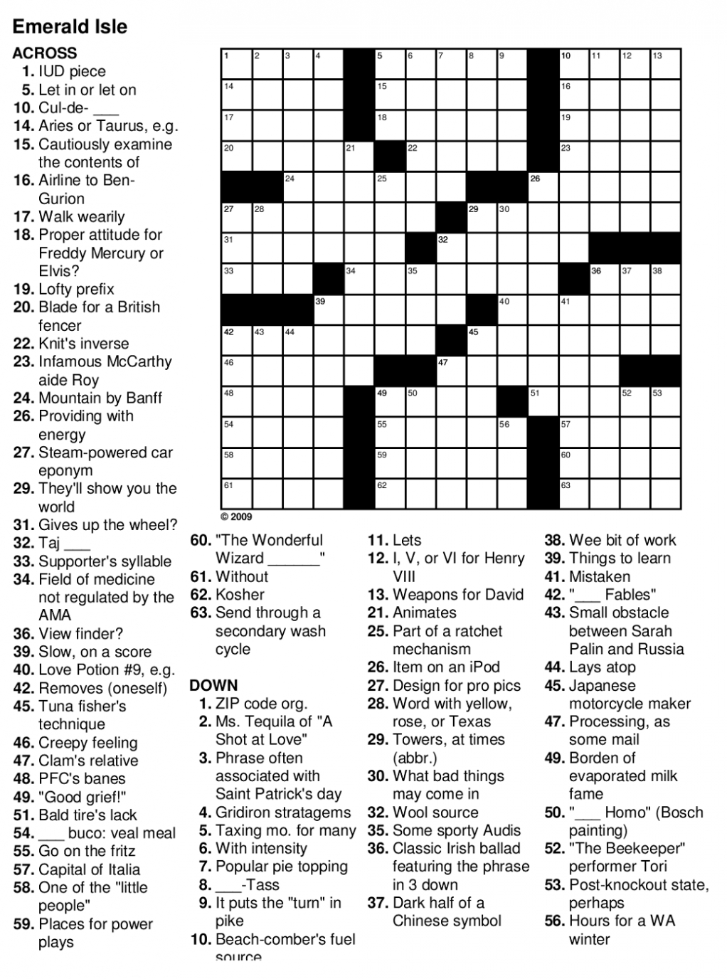 Free Printable Crossword Puzzle Maker With Answer Key Free Printable