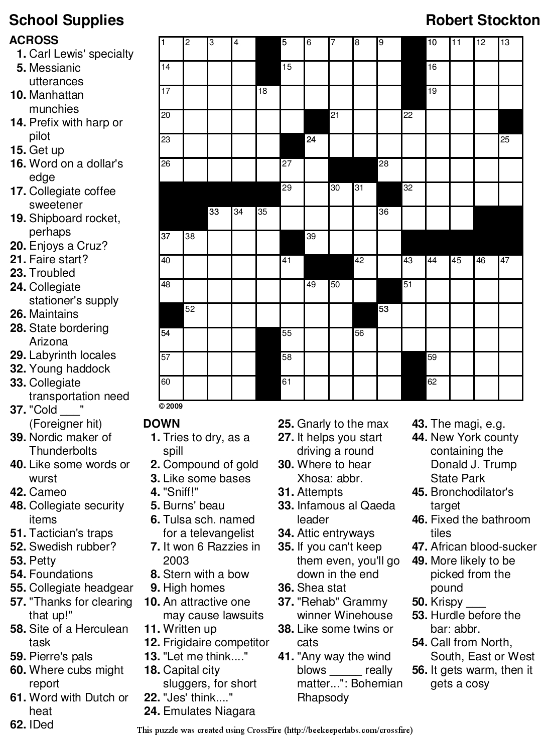 Free Printable Crossword Puzzles Medium Difficulty Pdf Printable 