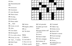 Free Printable Easy Crossword Puzzles Free Printable