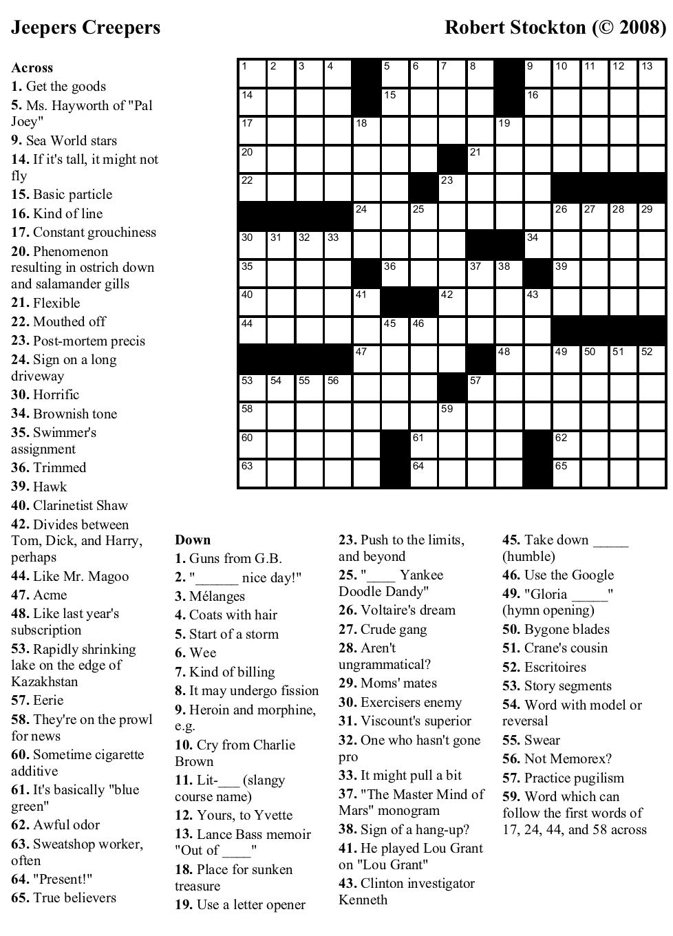 Free Printable Usa Today Crossword Puzzles Printable Crossword Puzzles