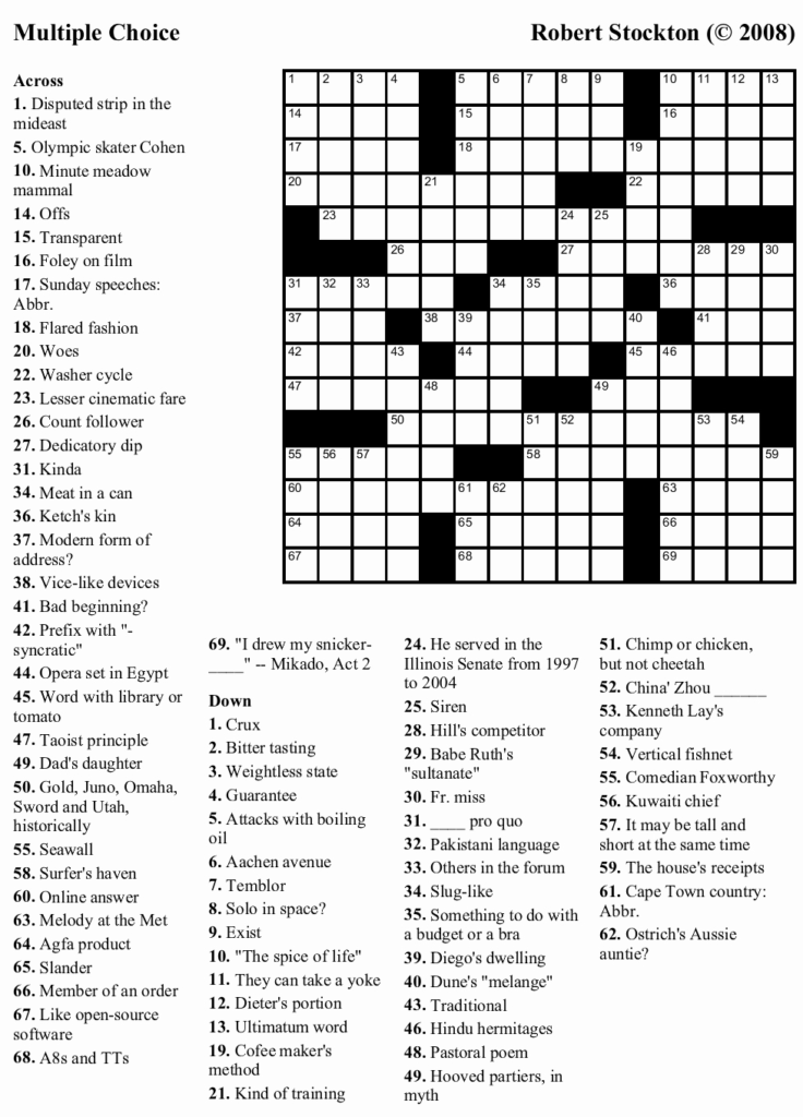 Mirroreyes Crossword Printable Crossword Puzzles Online