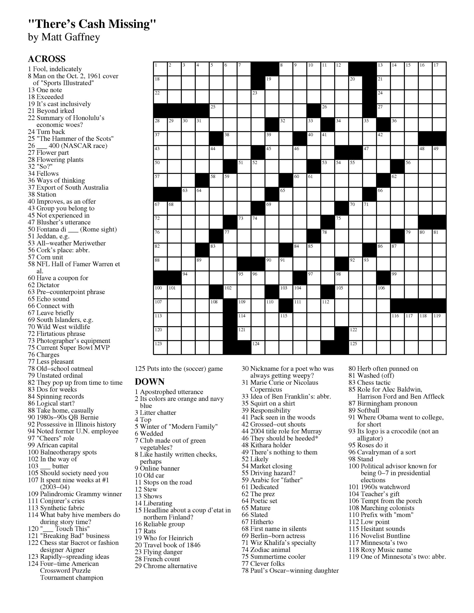 New York Times Crossword Printable Free Wednesday Printable Template 2021