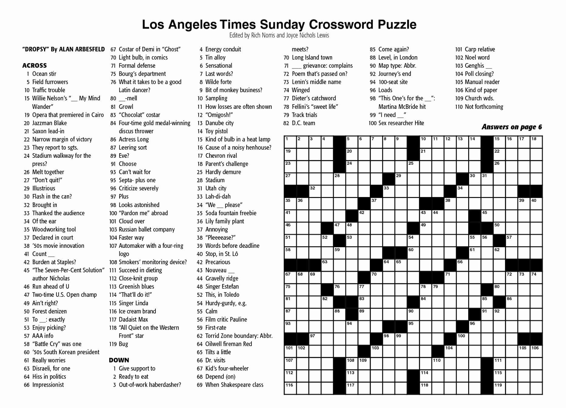 New York Times Sunday Crossword Printable Rtrs online Printable Ny 