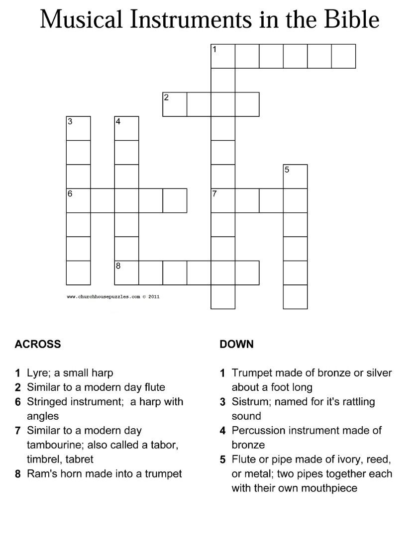 Printable Bible Crossword Puzzles With Answers Printable Crossword 