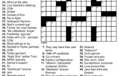Printable Crossword Puzzle With Answer Key Printable Crossword Puzzles