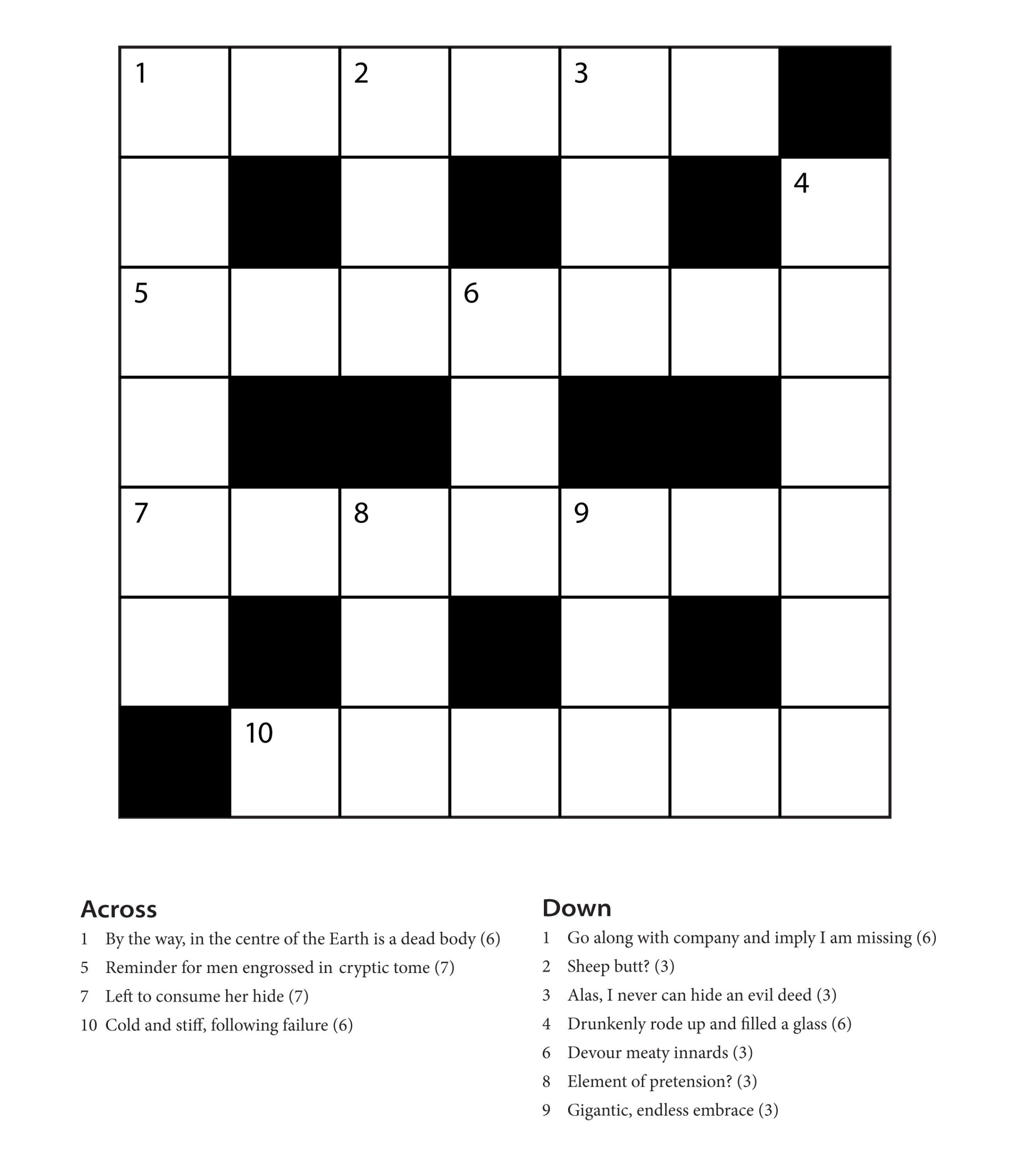 Printable Cryptic Crossword Puzzles Free Printable Crossword Puzzles