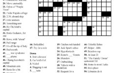 Printable Easy Crossword Puzzles With Answers Printable Crossword Puzzles