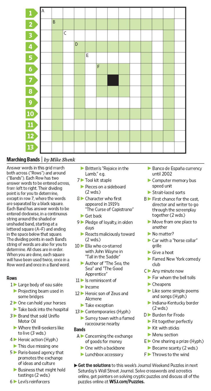 Wsj Puzzles Crossword Printable