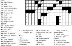 Washington Post Crossword Printable Version Printable Crossword Puzzles