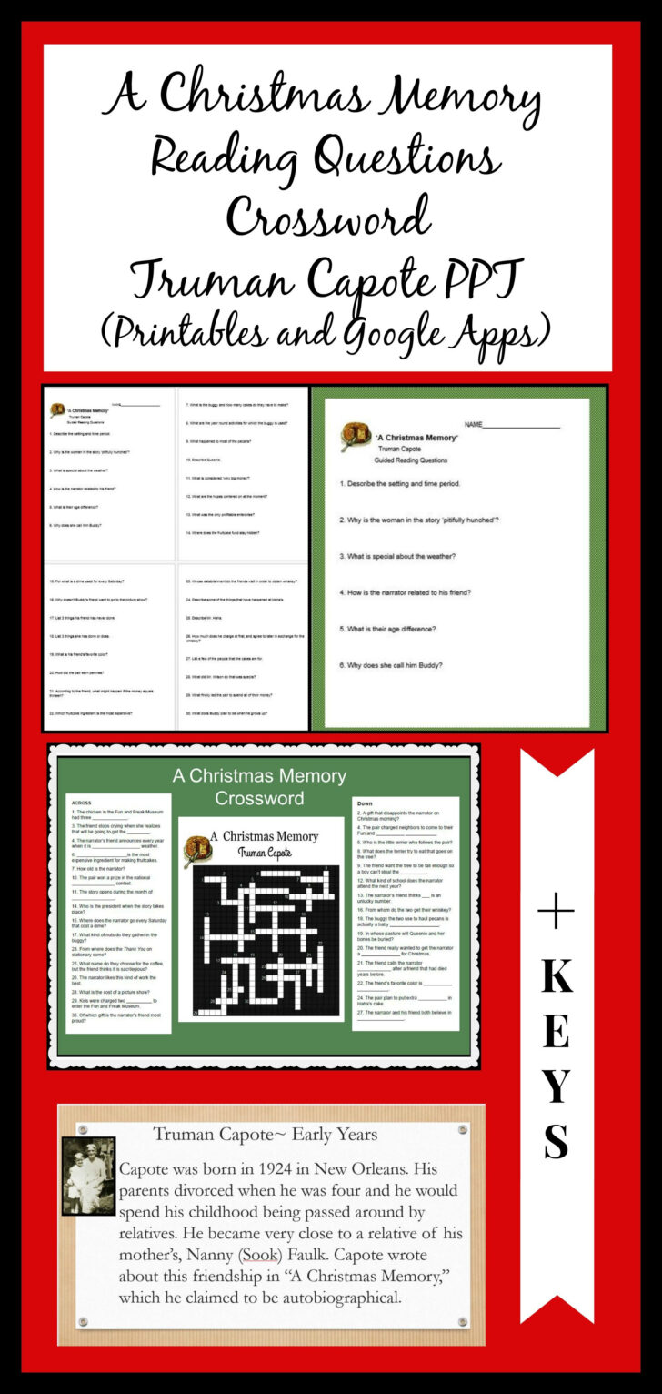 Christmas Memory Truman Capote Crossword Puzzles Answer Key