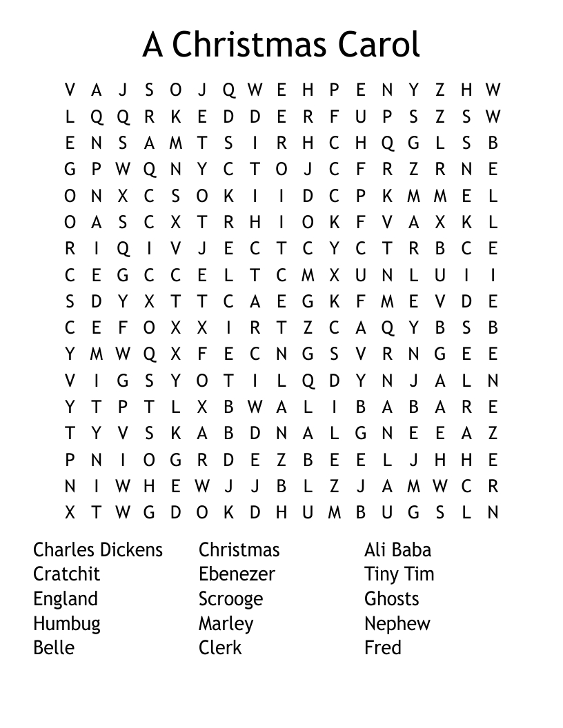 A Christmas Carol: Scrooge And Marley Crossword - Wordmint regarding Christmas Carol Scrooge And Marley Crossword Puzzles