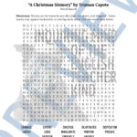 A Christmas Memorytruman Capote Vocabulary Games And With Regard To Christmas Memory Truman Capote Crossword Puzzles Answer Key