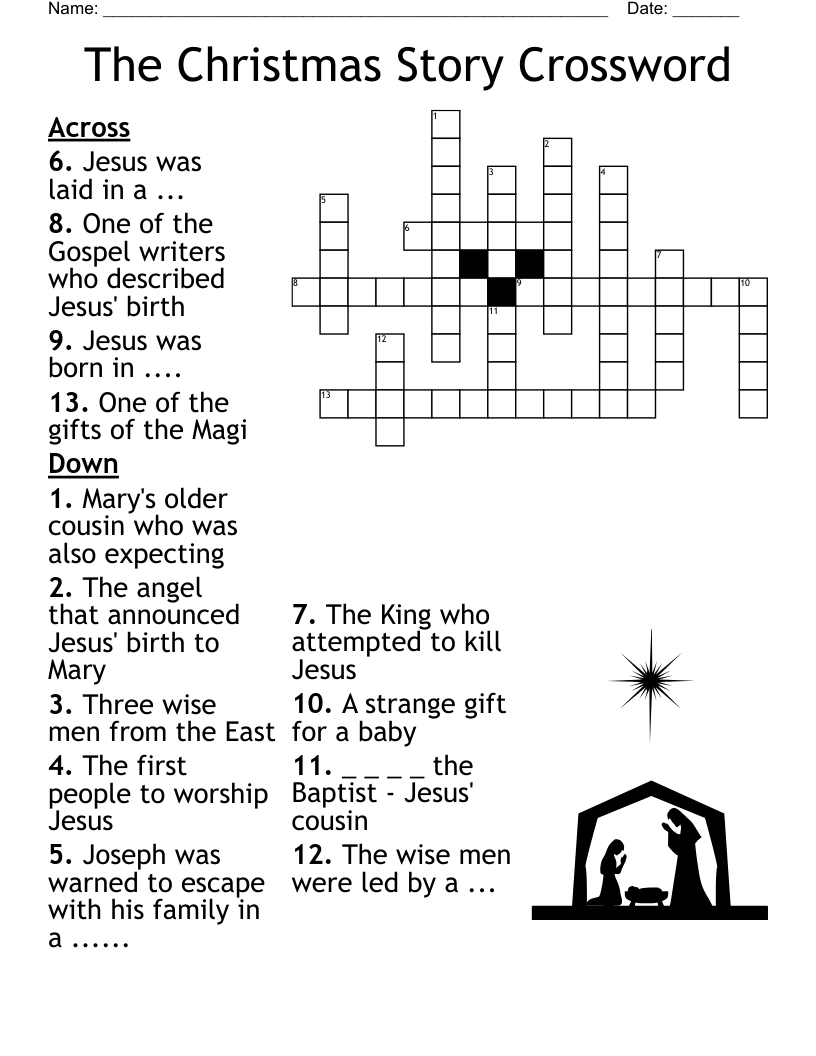 Advent/Christmas Crossword - Wordmint with regard to Christmas Story Crossword Puzzles Maker