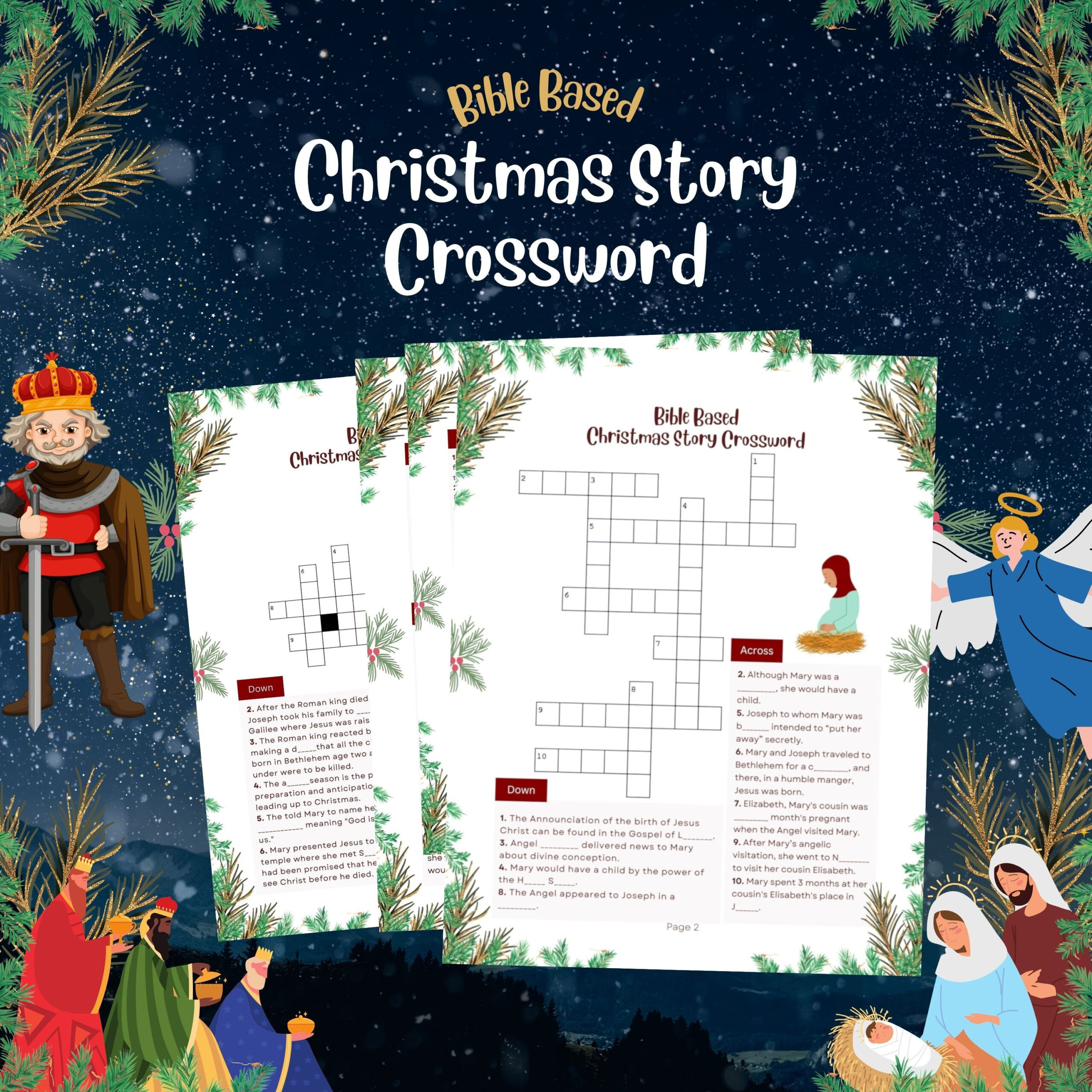 Bible Based Christmas Crossword, Crossword With Answers, Printable regarding Christmas Story Crossword Puzzles Maker