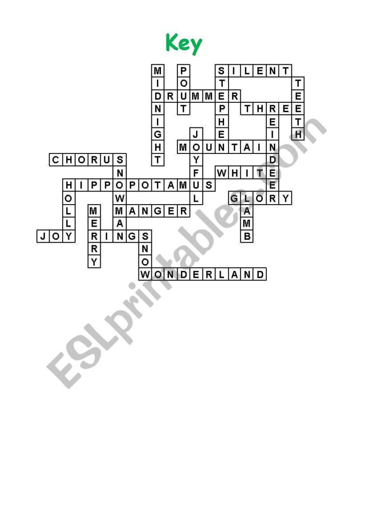 Christmas Carol Literary Crossword Puzzles Answer Key