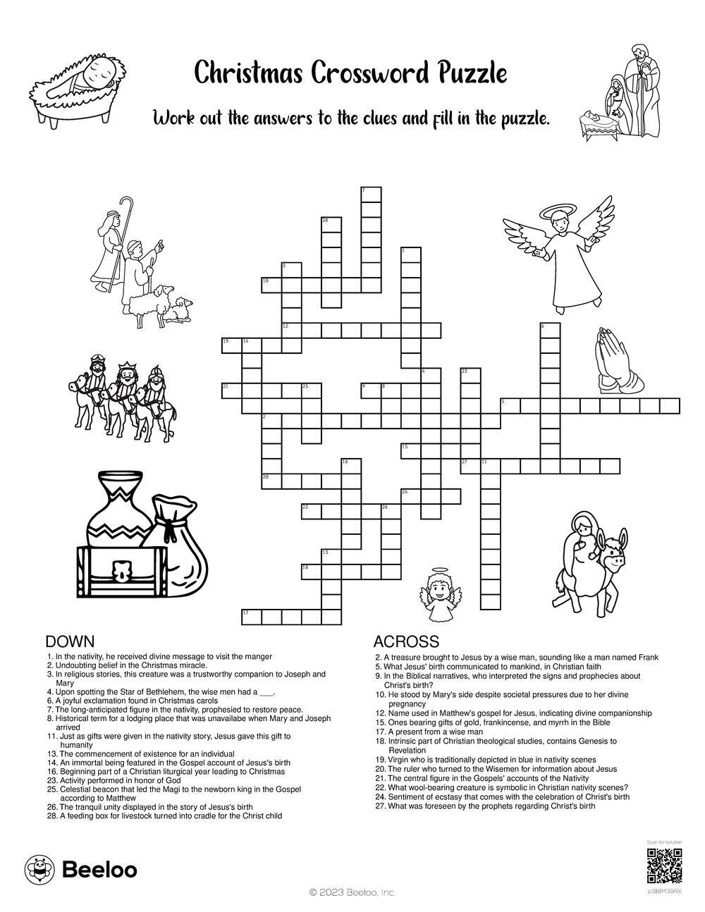 Christmas Crossword Puzzle • Beeloo Printable Crafts And throughout 5th Grade Christmas Crossword Puzzles