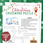 Christmas Crossword Puzzle / Christmas Game For Kids / Holiday For 1st Grade Christmas Crossword Puzzles