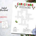 Christmas Crossword Puzzle Printable, Instant Download Kids Inside 1St Grade Christmas Crossword Puzzles