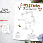 Christmas Crossword Puzzle Printable, Instant Download Kids Intended For 2nd Grade Christmas Crossword Puzzles