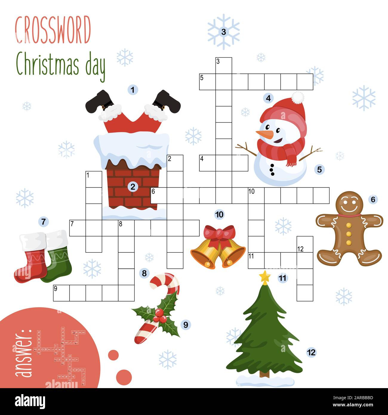 Easy Crossword Puzzle &amp;#039;Christmas Day&amp;#039;, For Children In Elementary throughout Children&amp;amp;#039;s Crossword Puzzles Christmas