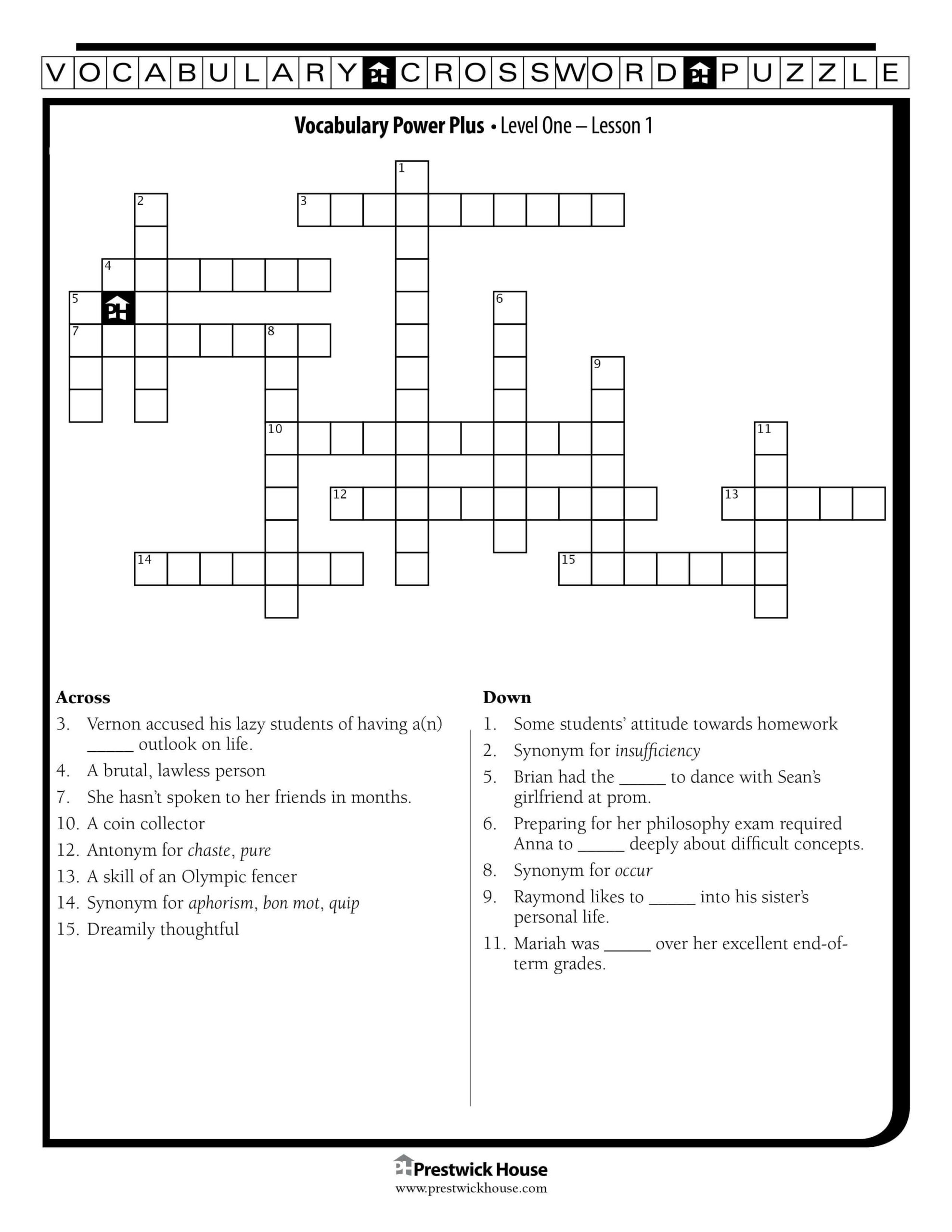 Free Crossword Puzzles | Prestwick House in Christmas Carol Crossword Puzzles Prestwick House