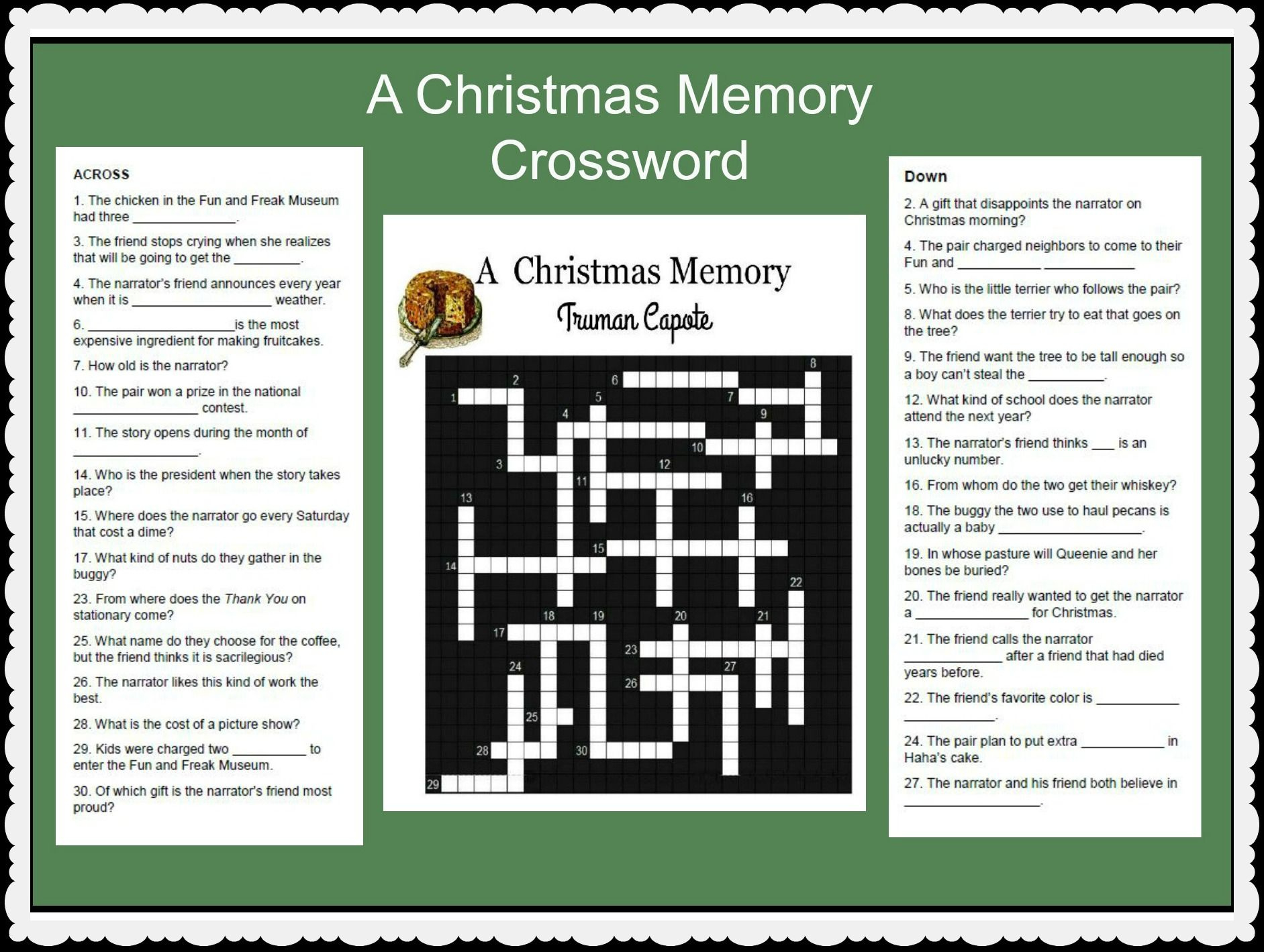 My Little Store for Christmas Memory Crossword Puzzles