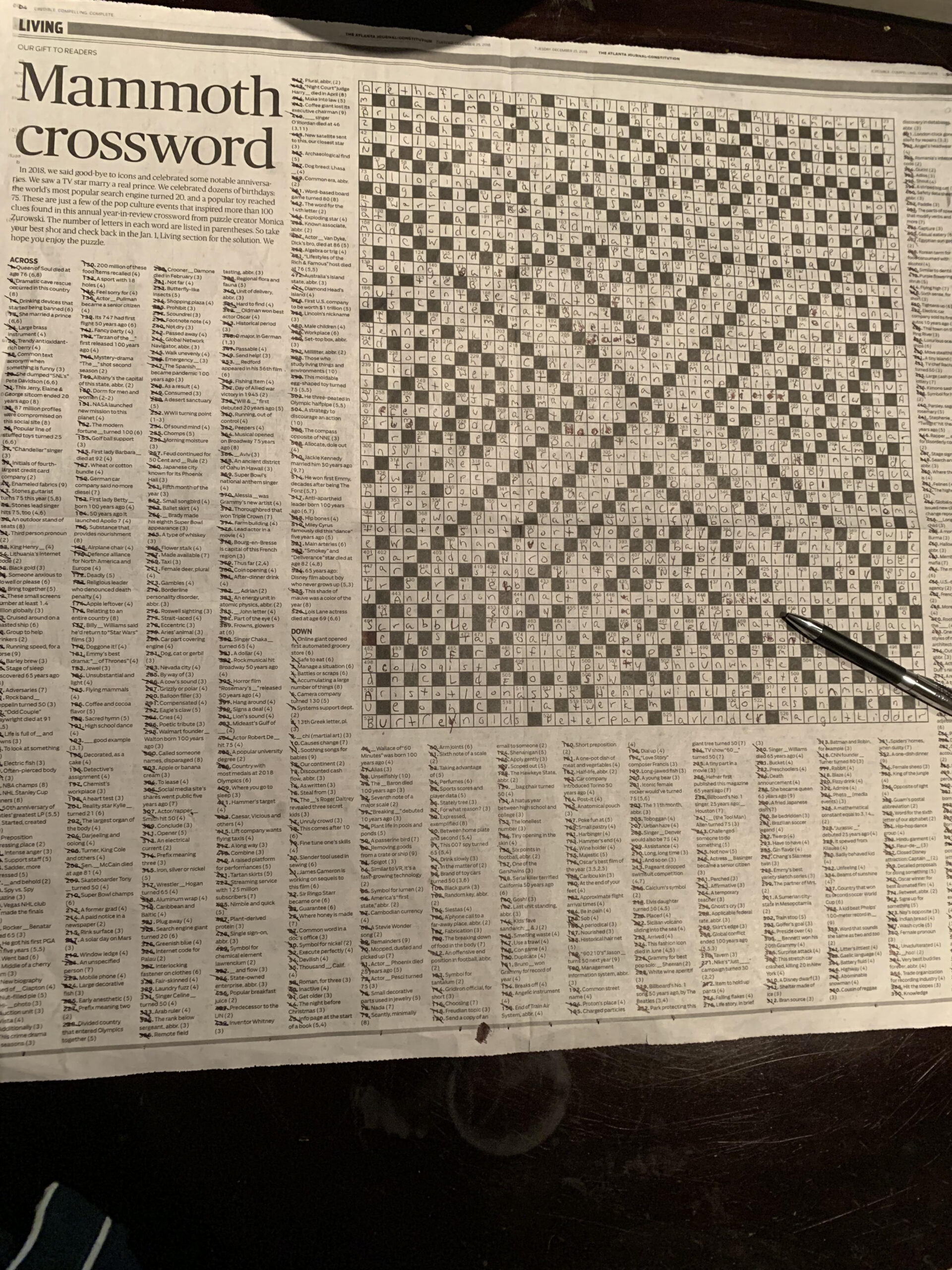 Thanks Ajc For Filling The Lull Between Christmas And New Years for AJC Christmas Crossword Puzzles