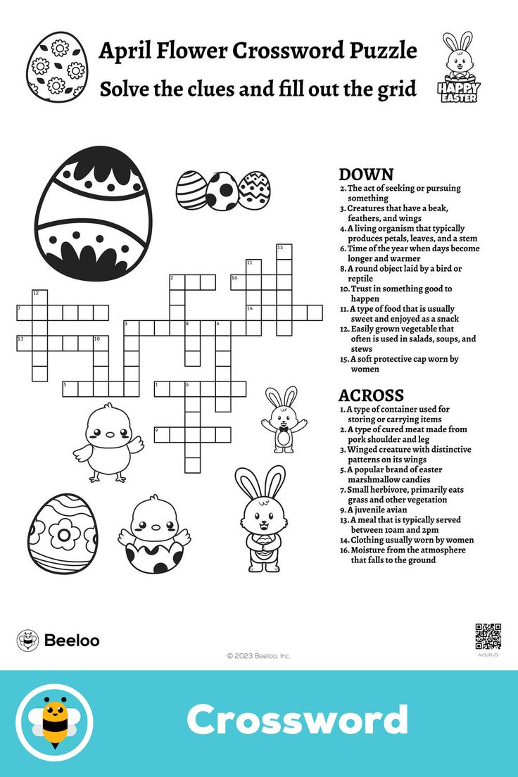 April Flower Crossword Puzzle in Easter Flowers Crossword Puzzles Clue