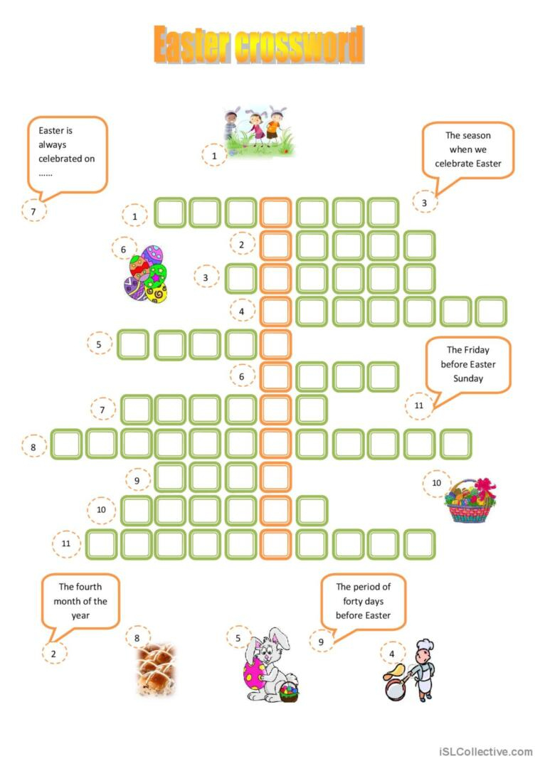 Easter Crossword Crossword: English Esl Worksheets Pdf &amp;amp; Doc pertaining to Easter Holiday Crossword Puzzles