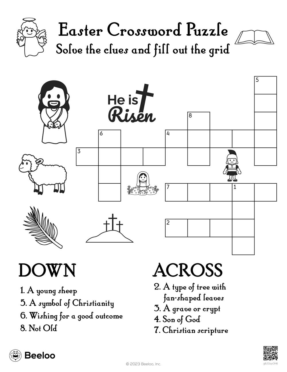 Easter Crossword Puzzle • Beeloo Printable Crafts And Activities intended for Easter Crossword Puzzles Kids