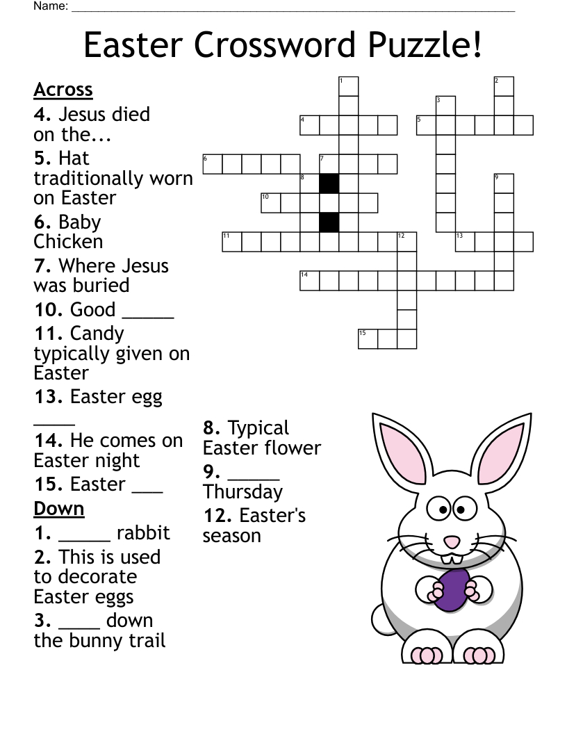 Easter Crossword Puzzle! - Wordmint intended for Easter Crossword Puzzles Kids