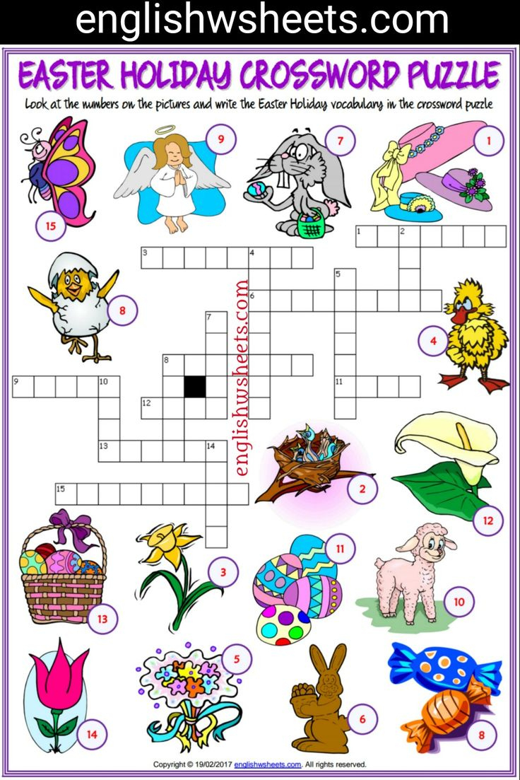 Easter Holidays Esl Vocabulary Worksheets pertaining to Easter Holiday Crossword Puzzles