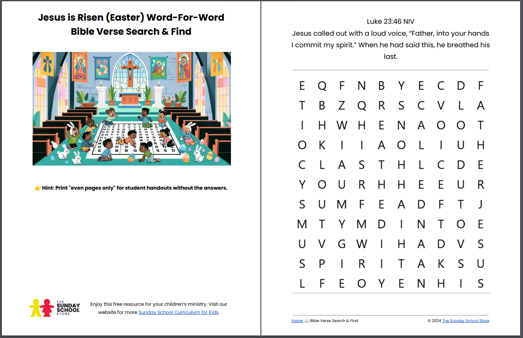 Free Easter Bible Word Search Printable Pdf - Ministry To Children intended for Free Printable Easter For Children&amp;amp;#039;s Church Crossword Puzzles