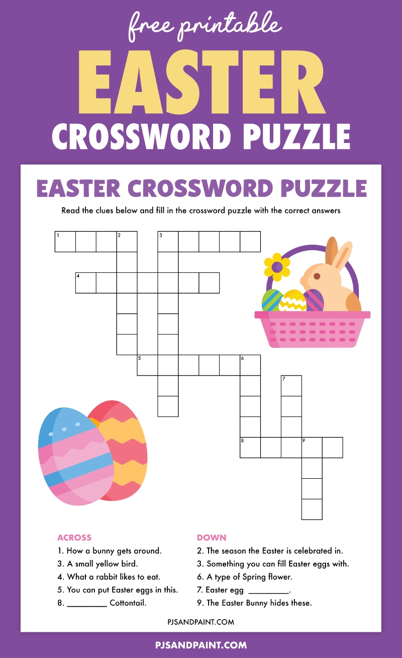 Free Printable Easter Crossword Puzzle - Pjs And Paint regarding Easter Sign Crossword Puzzles Clue