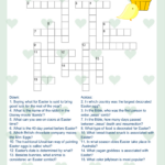 Free Printable Easter Crossword Puzzle With Key Regarding Easter Crossword Puzzles For Adults Printable