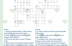 Free Printable Easter Crossword Puzzle With Key within Easter Crossword Puzzles P