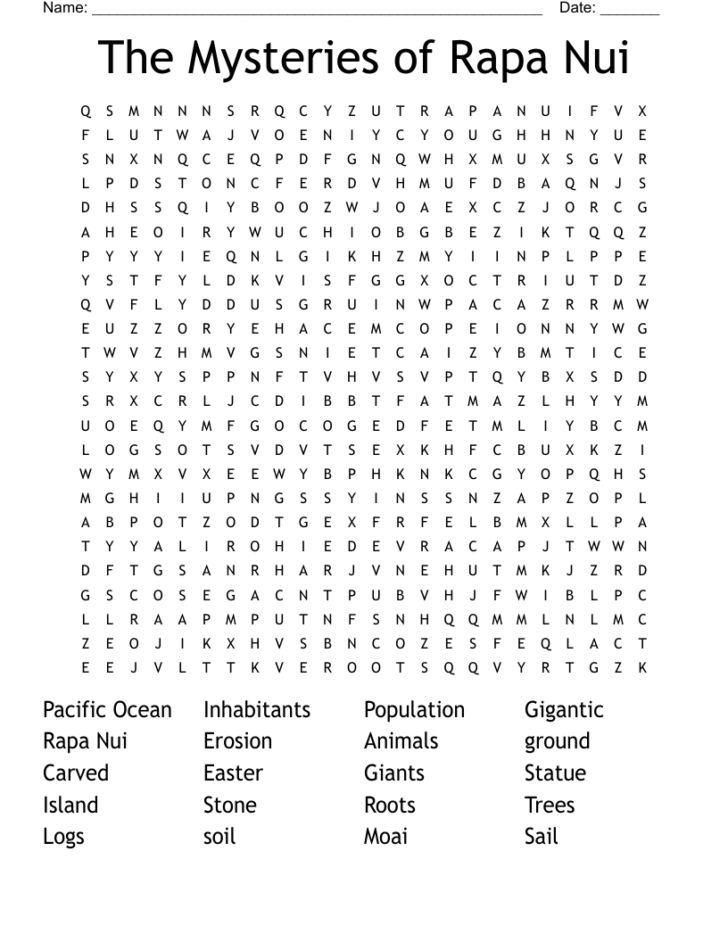 Like Easter Island Crossword Puzzles