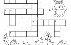 Vector Black And White Easter Crossword Puzzle For Kids. Simple inside Children'S Easter Crossword Puzzles