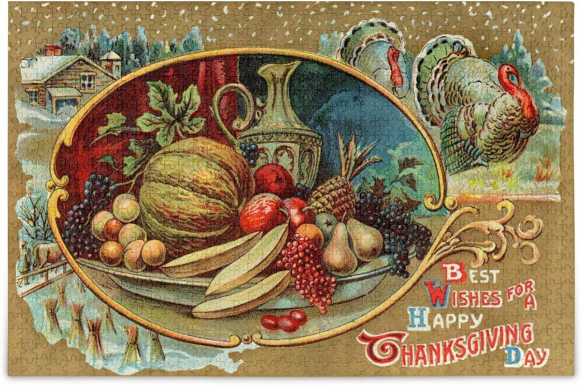 1000 Piece Jigsaw Puzzle For Adults Kids, Best Wishes Happy regarding Thanksgiving 1000 Piece Puzzle