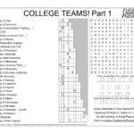 College Teams Part 1 Trivia Quiz Inside Clue Search Puzzles Answer Key Thanksgiving