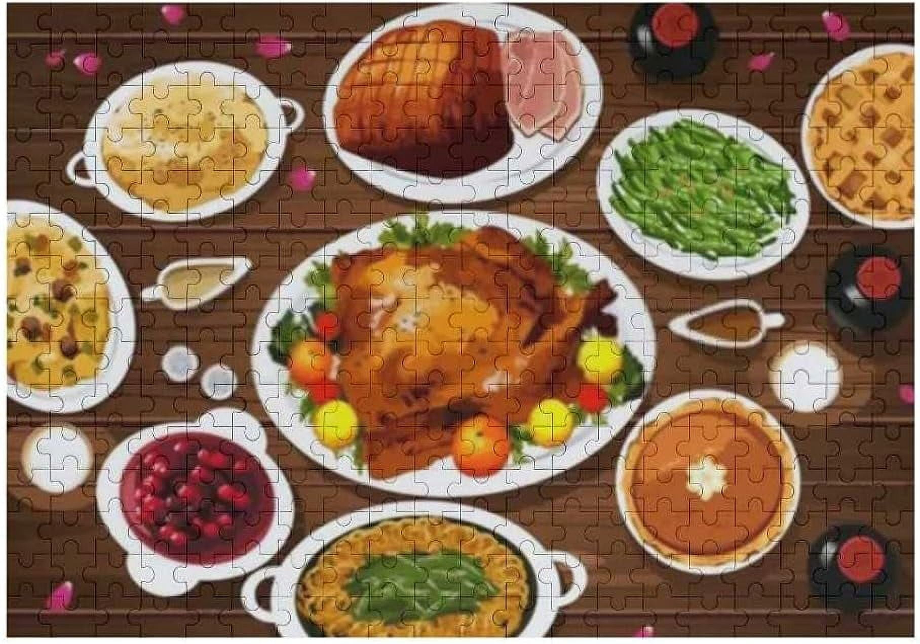 Dreamtimes Jigsaw Puzzles Artwork Gift For Adults Teens Food Of intended for Thanksgiving Dinner Puzzle
