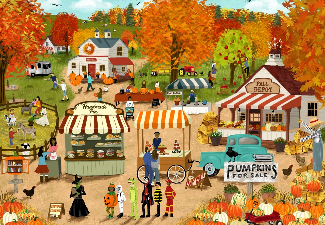 Fall Festivalabby Jacobs 1000 Piece Jigsaw Puzzle - Asterisk Jigsaw  Puzzles pertaining to Thanksgiving Jigsaw Puzzles