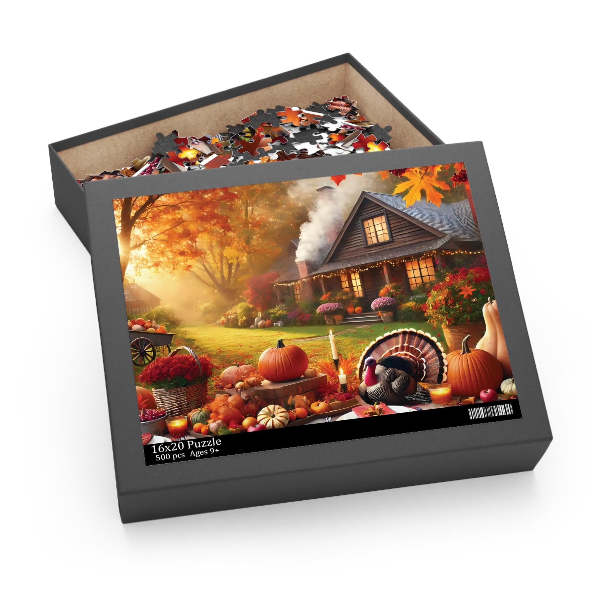Fall Season Thanksgiving Dinner Puzzle, Autumn Afternoon Puzzle with Thanksgiving Puzzle 500 Piece