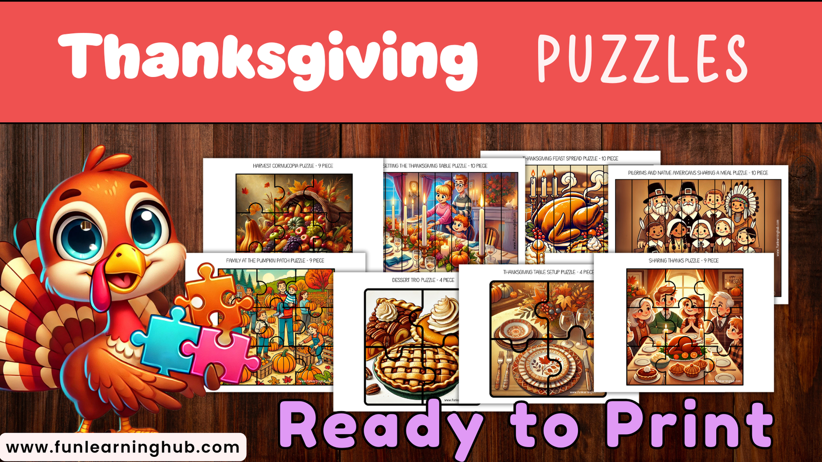Free 40+ Thanksgiving Puzzles: Printable For Teachers, Parents And for Free Thanksgiving Jigsaw Puzzles