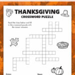 Free Printable Thanksgiving Crossword Puzzle   Pjs And Paint Inside Free Printable Thanksgiving Games And Puzzles