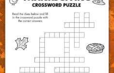 Free Printable Thanksgiving Crossword Puzzle throughout Free Printable Thanksgiving Puzzles For Adults